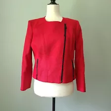 Mary Kay By Twinhill Red Blazer Jacket Business Zip Up Size Medium NWT