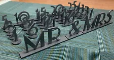 Art Deco Style Wooden Table Numbers Silver (1-25)