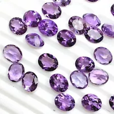 7*9mm Oval Cut 20 Pieces Natural Purple Amethyst loose Gemstone for sale