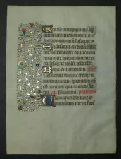 Manuscript Original Religious On Parchment Vellum, Illumination - XV Middle Ages