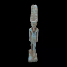 UNIQUE STATUE OF GOD Amun Ancient Egyptian Old Worshipped Stone Handmade