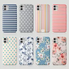 Tirita Phone Case for iPhone 15 14 13 11 12 8 SE XR Stripes Flowers Shabby Chic