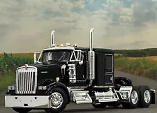 1/64 DCP BLACK KENWORTH W900L W/ 60" FLAT TOP SLEEPER