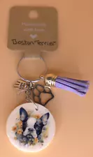 Boston Terrier Keyring Cute Boston Terrier Boston Terrier Gift