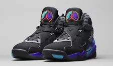 Nike Air Jordan Retro 8 Aqua 2015 Black Blue Purple 305381-025 Size 8