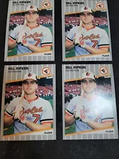 BILL RIPKEN LOT OF 4 1989 FLEER FF ERROR CARD F&%K FACE BLACK BOX VARIANT NM