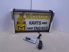 McCulloch Karts and Kart engines Rec Room Light Up Display SIGN