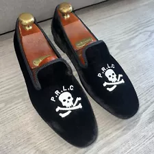 Polo Ralph Lauren PRLC Skull Bones Willard Collis Paxton Slipper Dress Shoes 10