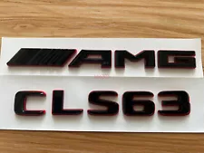 Black RED Number Letters Rear Trunk Badge Emblem for Mercedes Benz CLS63 AMG