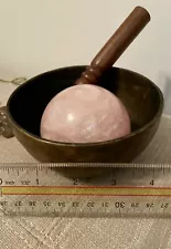 Singing Bowl Rose Quartz Sphere Crystal Ball Reiki Singing bowl Topaz Lot