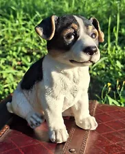 Design Toscano Jack Russell Sitting Terrier Pup Statue in Designer Resin