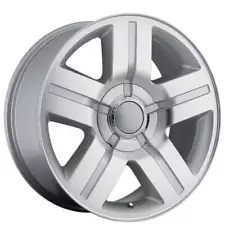 (4) 24" Chevy Silverado/Suburban Wheels 258 Texas Edition Silver Machined(B30)