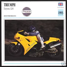 1993 Triumph Daytona 1200cc (1180cc) Motorcycle Photo Spec Sheet Info Stat Card