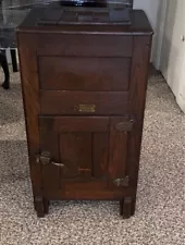 Vintage Wooden Ice Chest Hand Painted Inside GORGEOUS