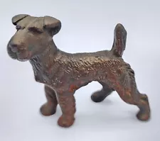 Vintage Cast Metal Airedale Terrier Dog Figure