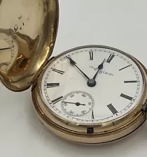 Antique 1904 ELGIN 18K Solid Gold Hunter Pocket Watch 17 Jewel Size 18 Grade 249