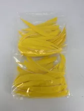 100 PACK TrueFlight 5" Inch Archery Feathers Right Wing Parabolic Cut Yellow NEW