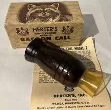 Vintage Herter's World Famous Racoon Call Model 2 Seagull Scream Original Box