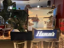 RARE C 1950s BREWERIANA: Lighted Vintage Hamms Beer Sign Register Topper - Works