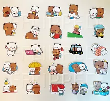 50pcs Bear and Panda Bubu and Dudu Cute Kawaii Couple Lover Stickers gift for gf