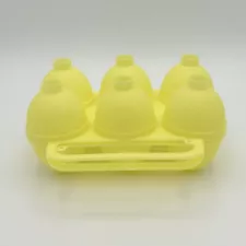 Vintage Yellow Jello Egg Molds 6 Count Hinged Plastic Easter Mold