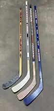 VINTAGE Set of 4 Vintage Wooden Hockey Stick Sticks KOHO ,TITAN,CCM,EASTON