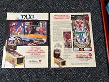 2 1988 FACTORY ORIGINAL WILLIAMS TAXI PROMO PINBALL FLYERS NOS