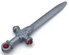 Lego New Flat Silver Minifigure Weapon Sword Ornate Trans-Red Jewels Pieces