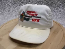 Vintage SKB Arms Shotgun Trucker Hat Rope White Distressed Cap "MOVING TARGET"