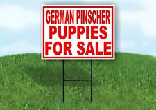 German Pinscher PUPPIES FOR SALE RED Yard Sign Road with Stand LAWN SIGN