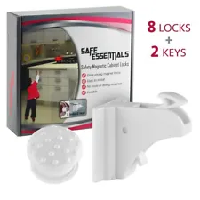 Safe Essentials-Magnetic Cabinet Locks Child Safety, Invisible, (8 Pack)