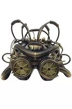 Brand New Steampunk Powered Helmet Mask (Gold)