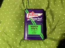 Vintage Francisco Racing oil Fuel can 1-quart full unopened Rare