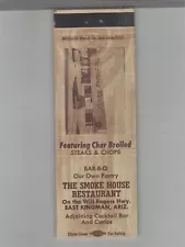 Matchbook Cover The Smoke House Restaurant East Kingman, AZ