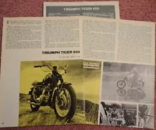 1969 Triumph Tiger 650 4pg Motorcycle Test Article