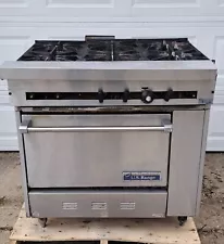 US Range Natural Gas Commercial 36" 6 Six Burner S-6-26 Range Oven Stove