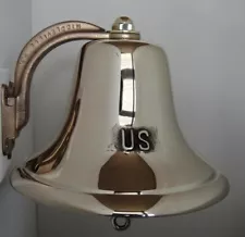 Authentic Five Pound Silicon Bronze United States Navy Ship's Bell , Polished