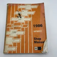 Chevrolet Shop Service Manual 1986 Chevy Sprint