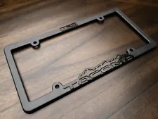 TRD Tacoma Blackout license plate frame Toyota Taco Black on Black mountains