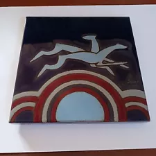 Vintage Art Deco decorative tile by texeramics signed