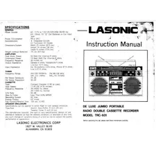 Lasonic trc931 boombox Owner manual 12 pg. Comb Bound Gloss covers card stock