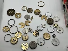 Lot of Antique Swiss & European Pocket Watch Movements- Parts/Repair