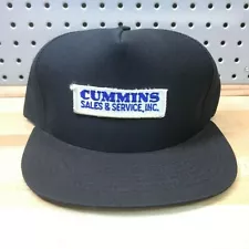 Vintage CUMMINS Diesel Sales Hat Black 80's Trucker Snapback Cap Rare USA Made!