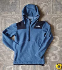 The North Face Youth XL Zip Hoodie Jacket 1/4 Zip Winter Blue Heathered Thick