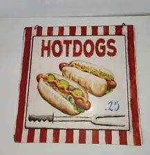 Metal Hanging Sign Hot Dogs For Sale Reproduction Chain Hanger