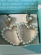 Origami Owl Pearl Heart Drop Earrings