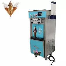 3Flavor Soft Ice Cream Cooling Making Machine LCD Display 20-30L/H Standing Type