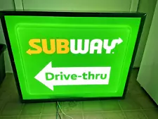 Subway Restaurant Lighted Drive Though Thru Sign