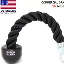 Tricep Rope Single Press Push Down Fitness Gym Cable Attachment 14 Inches