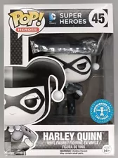 Funko POP #45 Harley Quinn - B&W - DC Super Heroes - Damaged Box with Protector